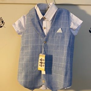 Boys Suit Vest Shirt and Shorts 36 months